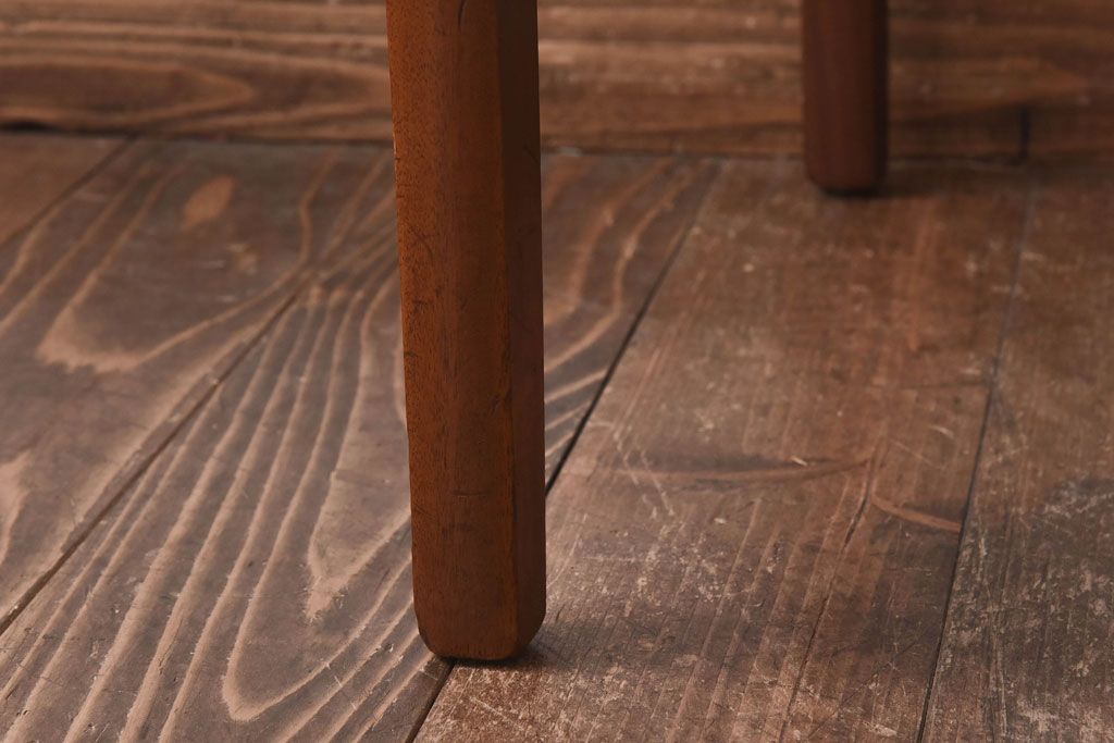 北欧ビンテージ家具　チーク材　黄色のファブリックが可愛らしいダイニングチェア(ワークチェア、椅子)(1)(R-030477)