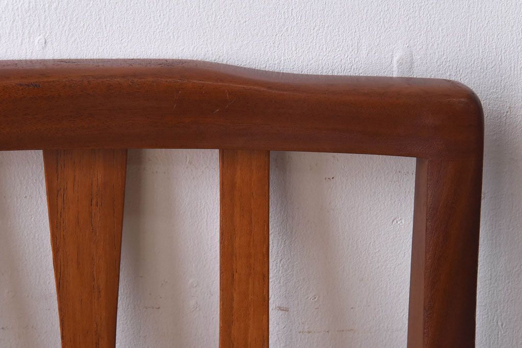 北欧ビンテージ家具　チーク材　黄色のファブリックが可愛らしいダイニングチェア(ワークチェア、椅子)(2)(R-030478)