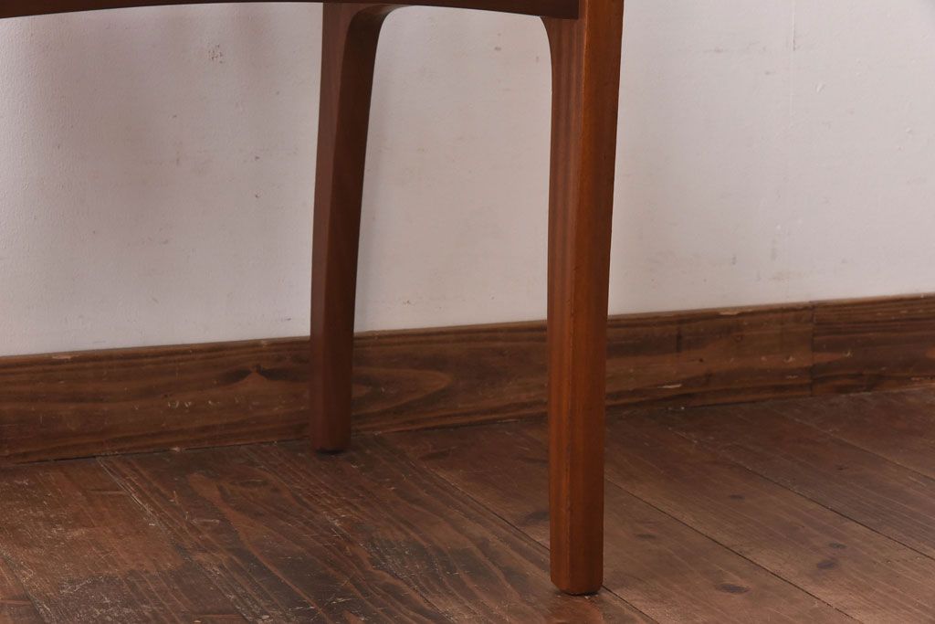 北欧ビンテージ家具　チーク材　黄色のファブリックが可愛らしいダイニングチェア(ワークチェア、椅子)(2)(R-030478)