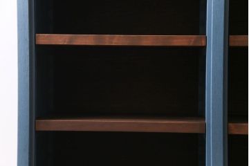 ペイント家具　リメイク　ブルーカラーと木の色味がマッチしたお洒落なオープンラック(収納棚)(R-30480)