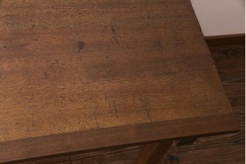 昭和レトロ　リメイク　懐かしさ感じる素朴な佇まいの作業テーブル(作業台、ダイニングテーブル)(1)