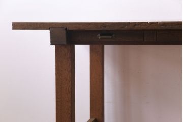 昭和レトロ　リメイク　懐かしさ感じる素朴な佇まいの作業テーブル(作業台、ダイニングテーブル)(2)