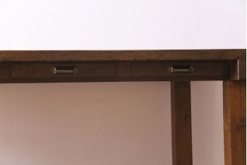 昭和レトロ　リメイク　懐かしさ感じる素朴な佇まいの作業テーブル(作業台、ダイニングテーブル)(2)