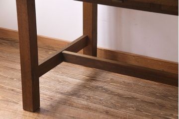 昭和レトロ　リメイク　懐かしさ感じる素朴な佇まいの作業テーブル(作業台、ダイニングテーブル)(2)