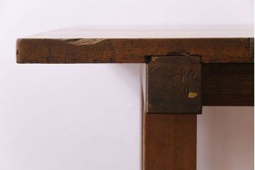 昭和レトロ　リメイク　懐かしさ感じる素朴な佇まいの作業テーブル(作業台、ダイニングテーブル)(2)