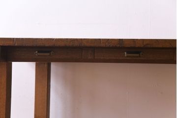 昭和レトロ　リメイク　懐かしさ感じる素朴な佇まいの作業テーブル(作業台、ダイニングテーブル)(2)