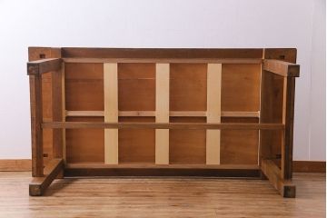 昭和レトロ　リメイク　懐かしさ感じる素朴な佇まいの作業テーブル(作業台、ダイニングテーブル)(2)