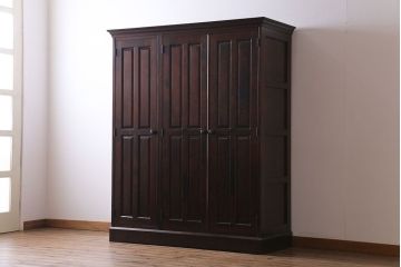 中古　北海道民芸家具 洗練されたデザインの組立式ワードローブ(洋服タンス、収納棚)(定価約81万円)(1)