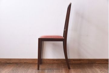 アンティーク家具　イギリスアンティーク　ウォールナット材　象嵌が魅力のクラシカルなチェア(ダイニングチェア、椅子)(1)