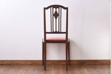 アンティーク家具　イギリスアンティーク　ウォールナット材　象嵌が魅力のクラシカルなチェア(ダイニングチェア、椅子)(2)