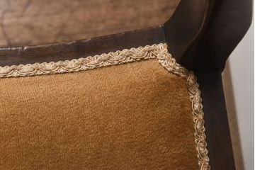 【H様ご成約済】フランスアンティーク　ウォールナット材　象嵌入りの上品なコーナーチェア(椅子)