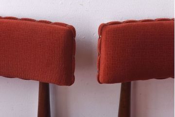 【E様ご成約品】G-PLAN(ジープラン)　Fresco(フレスコ)　赤いファブリックが可愛いサーキュラーチェア(ダイニングチェア、椅子)2脚セット
