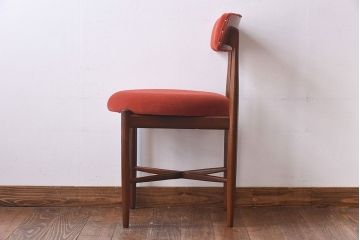 【E様ご成約品】G-PLAN(ジープラン)　Fresco(フレスコ)　赤いファブリックが可愛いサーキュラーチェア(ダイニングチェア、椅子)(1)