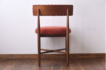 【E様ご成約品】G-PLAN(ジープラン)　Fresco(フレスコ)　赤いファブリックが可愛いサーキュラーチェア(ダイニングチェア、椅子)(2)