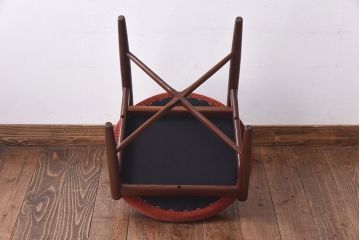 【E様ご成約品】G-PLAN(ジープラン)　Fresco(フレスコ)　赤いファブリックが可愛いサーキュラーチェア(ダイニングチェア、椅子)(2)