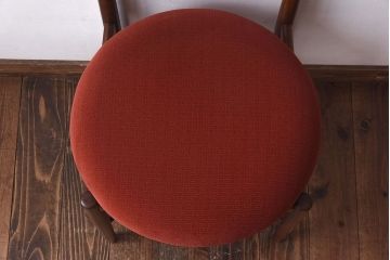 アンティーク家具　G-PLAN(ジープラン)　Fresco(フレスコ)　赤いファブリックが可愛いサーキュラーチェア(ダイニングチェア、椅子)(3)