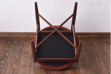 アンティーク家具　G-PLAN(ジープラン)　Fresco(フレスコ)　赤いファブリックが可愛いサーキュラーチェア(ダイニングチェア、椅子)(3)