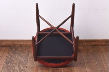 アンティーク家具　G-PLAN(ジープラン)　Fresco(フレスコ)　赤いファブリックが可愛いサーキュラーチェア(ダイニングチェア、椅子)