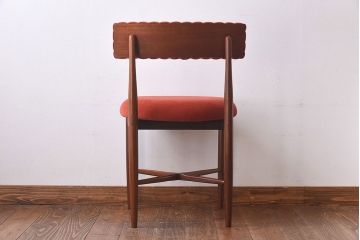 アンティーク家具　G-PLAN(ジープラン)　Fresco(フレスコ)　お洒落な赤いファブリックのサーキュラーチェア(ダイニングチェア、椅子)