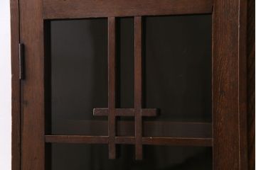 アンティーク家具　昭和初期　栓材製　大正ロマンの雰囲気漂うブックケース(収納棚、食器棚)