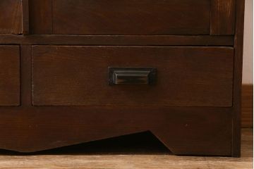 アンティーク家具　昭和初期　栓材製　大正ロマンの雰囲気漂うブックケース(収納棚、食器棚)