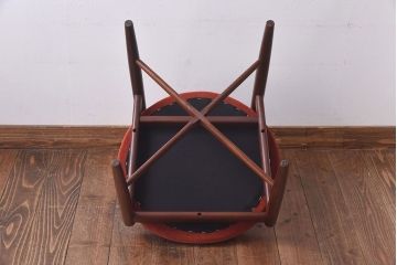 アンティーク家具　G-PLAN(ジープラン)　Fresco(フレスコ)　お洒落な赤いファブリックのサーキュラーチェア(ダイニングチェア、椅子)(1)