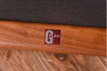 アンティーク家具　G-PLAN(ジープラン)　Fresco(フレスコ)　グレーのチェック柄のサーキュラーチェア(ダイニングチェア、椅子)