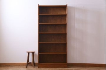 レトロ家具　昭和レトロ　素朴でシンプルなデザインが魅力の本棚(ウッドシェルフ、飾り棚)