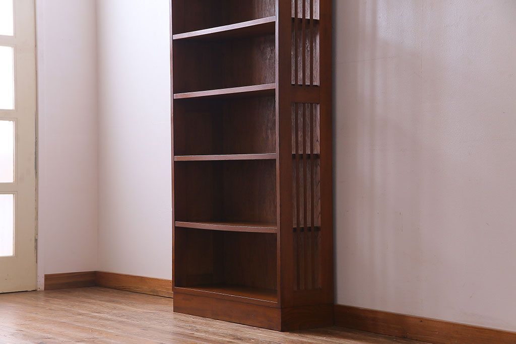 レトロ家具　昭和レトロ　素朴でシンプルなデザインが魅力の本棚(ウッドシェルフ、飾り棚)