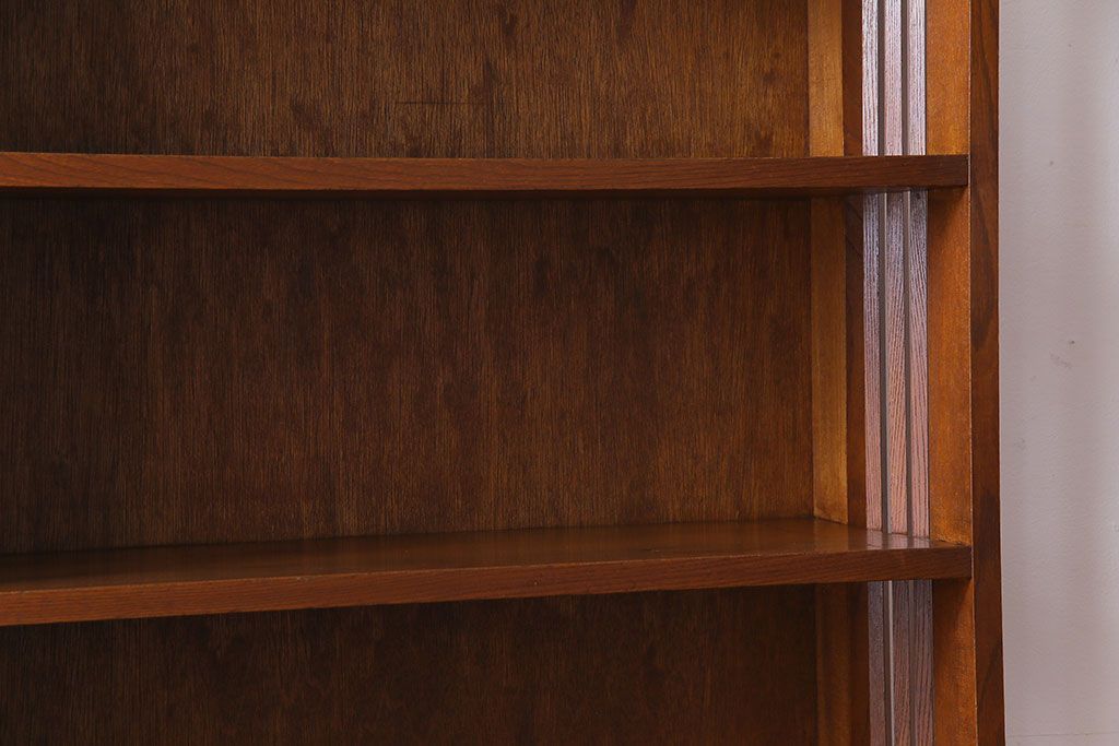 レトロ家具　昭和レトロ　素朴でシンプルなデザインが魅力の本棚(ウッドシェルフ、飾り棚)