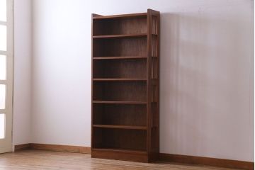 レトロ家具　昭和レトロ　素朴でシンプルなデザインが魅力の本棚(ウッドシェルフ、飾り棚)