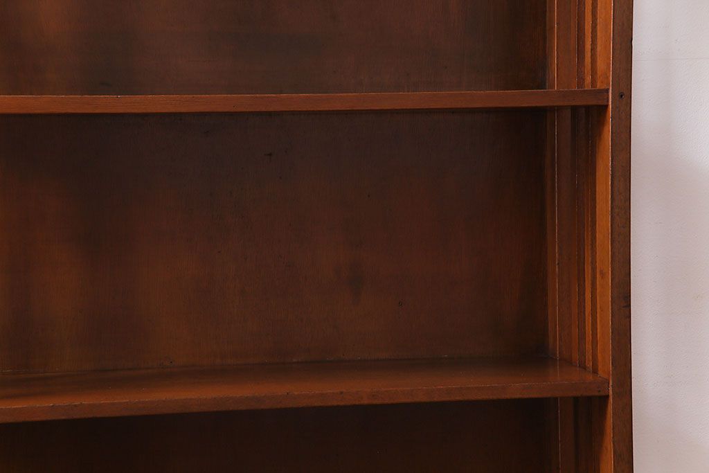 レトロ家具　昭和レトロ　素朴で温かみのある雰囲気の本棚(ウッドシェルフ、飾り棚)