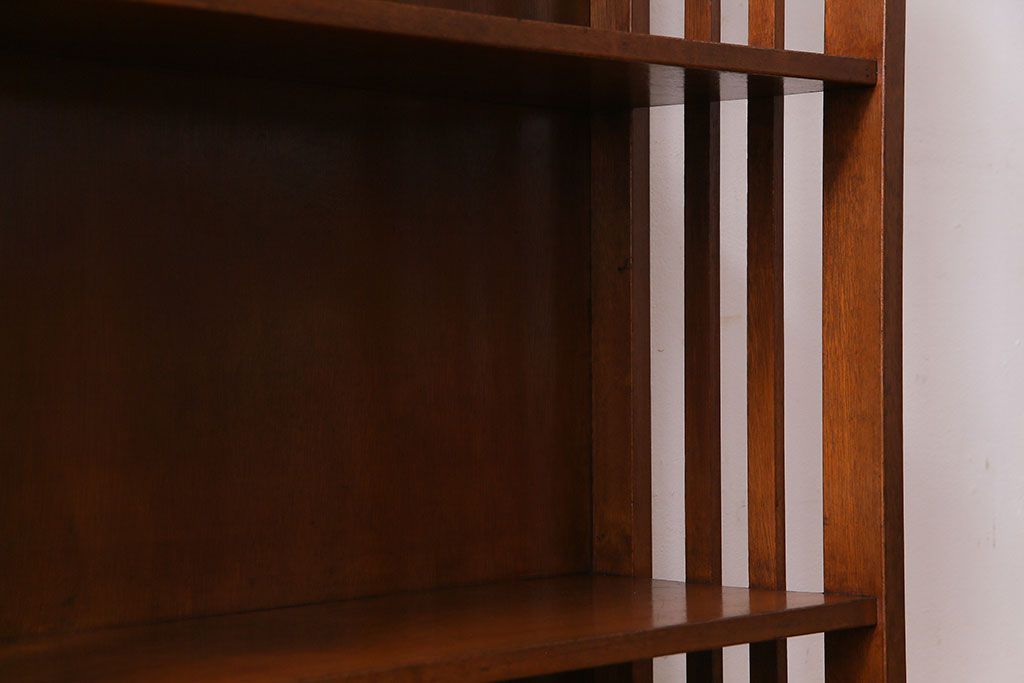 レトロ家具　昭和レトロ　素朴で温かみのある雰囲気の本棚(ウッドシェルフ、飾り棚)