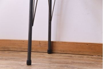 明治大正期　ケヤキ一枚板　古材をリメイクした鉄脚テーブル(コンソールテーブル、作業台)