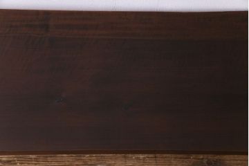 アンティーク家具　明治大正期　栃の木材　一枚板を使ったシンプルな鉄脚テーブル(コンソールテーブル、飾り台)