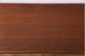 レトロ家具　昭和レトロ　ラワン材一枚板　古い木の質感が味わい深い鉄脚テーブル(コンソールテーブル、作業台)