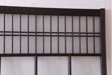 昭和初期　オリジナルガラス　花模様のガラスが可愛らしいレトロなガラス戸2枚セット(引き戸、建具)