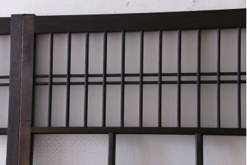 昭和初期　オリジナルガラス　花模様のガラスが可愛らしいレトロなガラス戸2枚セット(引き戸、建具)