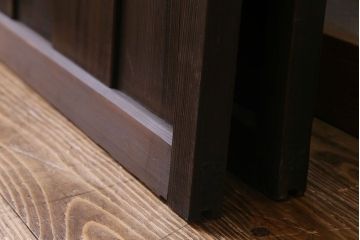 昭和初期　オリジナルガラス　花模様のガラスが可愛らしいレトロなガラス戸2枚セット(引き戸、建具)