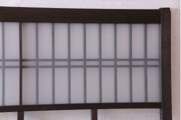 昭和初期　オリジナルガラス　花模様のガラスが可愛らしいレトロなガラス戸2枚セット(引き戸、建具)