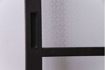 昭和初期　オリジナルガラス　花模様のガラスが可愛らしいレトロなガラス戸2枚セット(引き戸、建具)