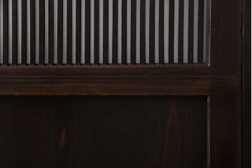 和製アンティーク　艶のある質感と燻された風合いが魅力の格子戸(引き戸、建具)4枚セット