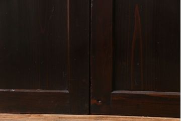 和製アンティーク　艶のある質感と燻された風合いが魅力の格子戸(引き戸、建具)4枚セット