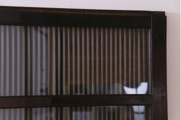 和製アンティーク　艶のある質感と燻された風合いが魅力の格子戸(引き戸、建具)4枚セット