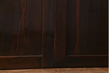 和製アンティーク　艶のある質感と燻された風合いが魅力の格子戸(引き戸、建具)4枚セット