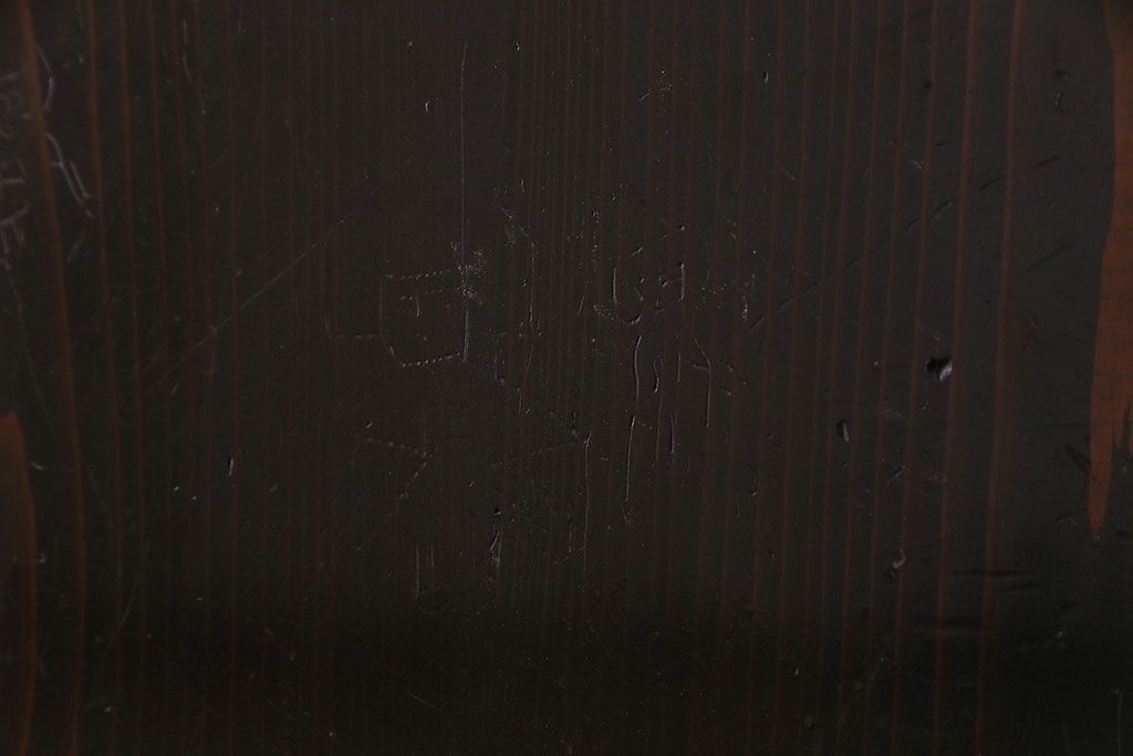 和製アンティーク　艶のある質感と燻された風合いが魅力の格子戸(引き戸、建具)4枚セット