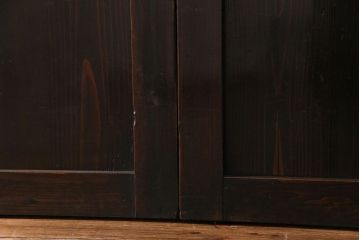 和製アンティーク　艶のある質感と燻された風合いが魅力の格子戸(引き戸、建具)4枚セット