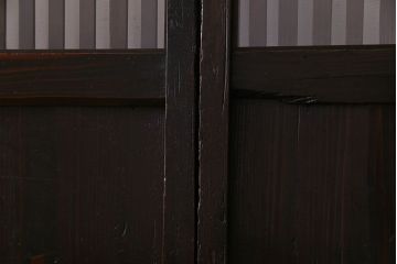 和製アンティーク　古い趣と燻された風合いが味わい深い格子戸(引き戸、建具)4枚セット