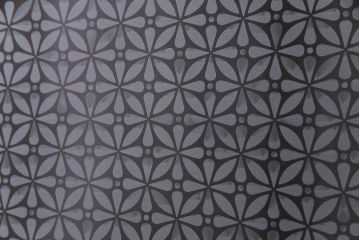 昭和レトロ　オリジナル花ガラス　シンプルなデザインが魅力のガラス戸(引き戸、仕切り戸、建具)2枚組