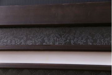 アンティーク雑貨 大正ロマン 4種のガラスが組み込まれたクラシカルな明り取り(明かり取り、欄間)